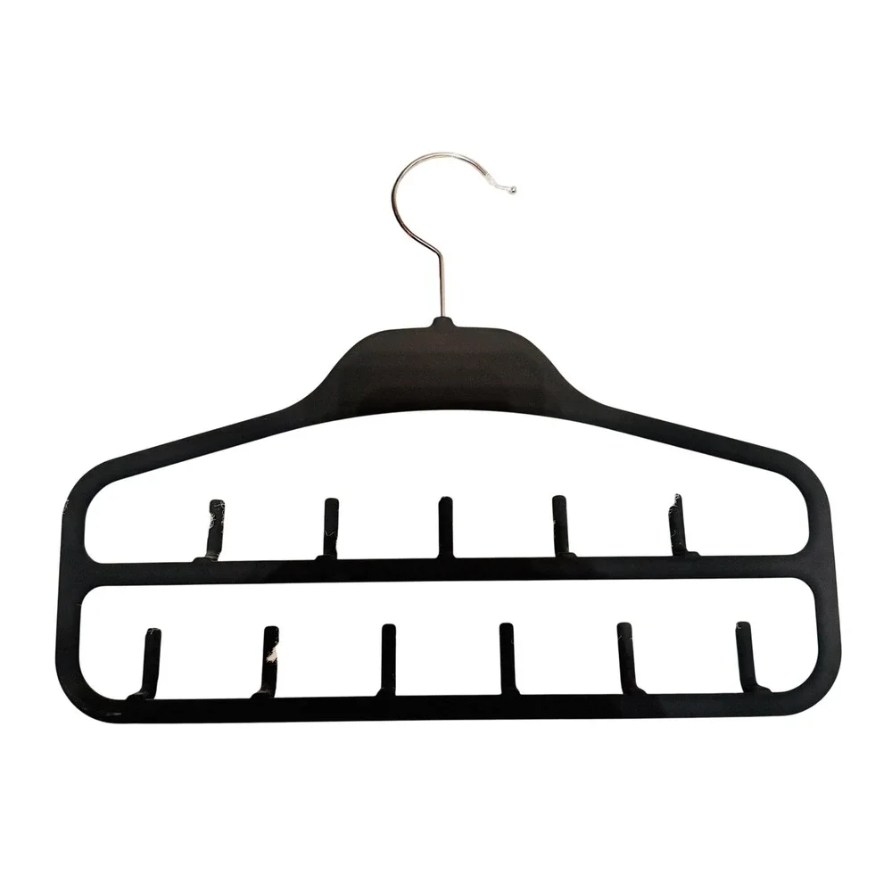 Black Multi-Hook Belt Tie‎ Scarf Accessory Closet Organizer Hanger 11 Hooks